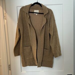Thread & Supply Tan Open-Front Cardigan